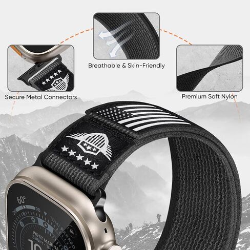 Trail Loop Nylon Bands Compaible with Apple Watch Ultra 3 49mm Men Women 46mm 45mm 44mm 42mm, Soft Velcro Rugged Sport Straps Wristbands for iWatch Ultra 2 Series 11/10/SE/9/8/7/6/5/4/3/2/1 in Saudi Arabia