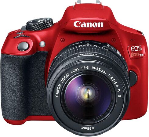 Canon EOS Rebel T6 Digital SLR Camera Kit with EF-S 18-55mm f/3.5-5.6 is II Lens (Limited Edition Red) (Renewed) in Saudi Arabia