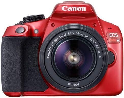 Canon EOS Rebel T6 Digital SLR Camera Kit with EF-S 18-55mm f/3.5-5.6 is II Lens (Limited Edition Red) (Renewed) in Saudi Arabia