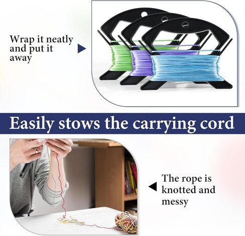 4 قطع من حبال اللفاف، حبل لفاف حبل باراكورد ومنظم الحبل، بكرات كابل خط الصيد تمنع العقد من الارتداد والالتواء لخطوط المرساة، وخطوط الإرساء، وحبال التزلج باللون الأسود in Kuwait