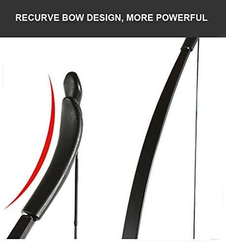 TOPARCHERY Archery 57" Takedown Youth Recurve Bow and Arrow Set Long Bow Kit with 6pcs Fiberglass Arrows for Beginner Teenagers Right Left Hand Black - Draw Weight 20lbs- 40lbs in Kuwait