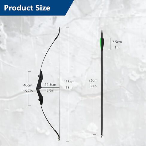 مجموعة قوس وسهم منحني، قوس رماية قابل للفصل للبالغين والأيدي اليسرى واليمنى 40 رطل/20 رطل مناسبة للبالغين/الشباب/المبتدئين في ممارسة الهواء الطلق in Kuwait