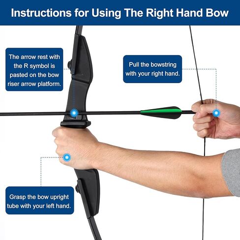 مجموعة قوس وسهم منحني، قوس رماية قابل للفصل للبالغين والأيدي اليسرى واليمنى 40 رطل/20 رطل مناسبة للبالغين/الشباب/المبتدئين في ممارسة الهواء الطلق in Kuwait