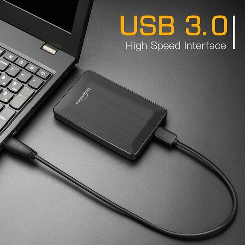 UnionSine 2.5" Portable External Hard Drive 1TB, USB 3.0 Type-C HDD Storage Compatible for PS4, Xbox, PC, Mac, TV, Desktop, Laptop(Black) HD3513 in Kuwait