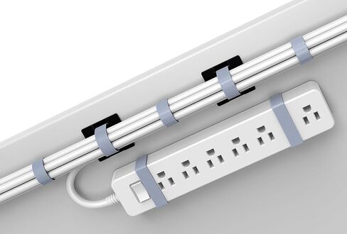 Under Desk Cord Management Straps, Adhesive-Backed Heavy-Duty Reusable Mounting Straps, Cable Management, Self Adhesive Hook and Loop Strap Set, for Large Cord Bundles, Power Strips & Devices in Saudi Arabia