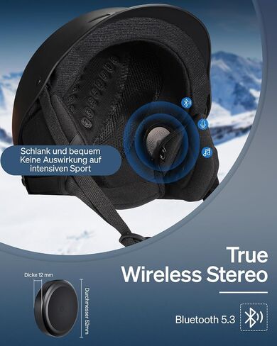 Doohoeek 2025 Ski Helmet Headphones, True Wireless Earbuds for Audio-Ready Helmets, Bluetooth Headsets with Charging Case & LED Display & IPX5 Water-Resistant, Glove-Friendly Controls in Saudi Arabia