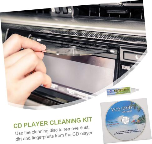 مجموعة تنظيف مشغل CD DVD Vcd متعددة الوظائف مع قرص فرشاة وسوائل تنظيف منظف الأخدود العميق لتخطي وتجميد مشكلات التشغيل، مجموعة أدوات صيانة المواد in Kuwait