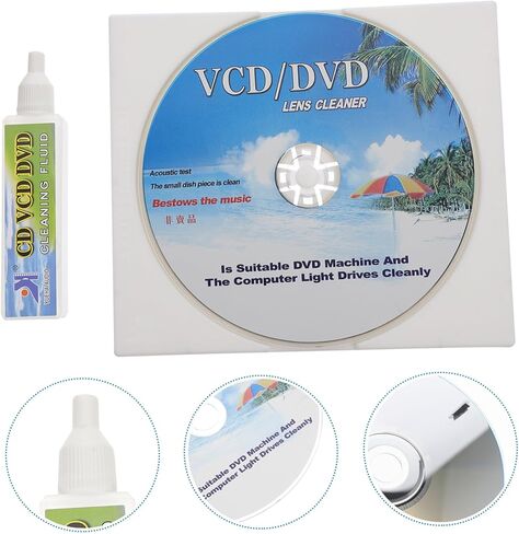 مجموعة تنظيف مشغل CD DVD Vcd متعددة الوظائف مع قرص فرشاة وسوائل تنظيف منظف الأخدود العميق لتخطي وتجميد مشكلات التشغيل، مجموعة أدوات صيانة المواد in Kuwait