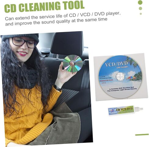 مجموعة تنظيف مشغل CD DVD Vcd متعددة الوظائف مع قرص فرشاة وسوائل تنظيف منظف الأخدود العميق لتخطي وتجميد مشكلات التشغيل، مجموعة أدوات صيانة المواد in Kuwait