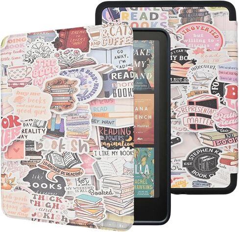 Case for All-New Kindle Paperwhite 12th Gen 2024 and Kindle Colorsoft Signature Edition, Book Lovers Gifts Lightweight PU Leather Protective Cover with Auto Sleep Wake Hand Strap in Saudi Arabia