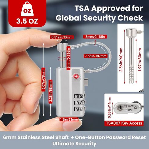 Professional Gun Case Lock TSA Approved – Heavy-Duty, Cut-Resistant & Child-Safe Security Padlock for Firearms, Pistols, Rifle Cases, and Travel Luggage in Saudi Arabia