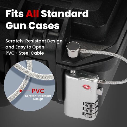 Professional Gun Case Lock TSA Approved – Heavy-Duty, Cut-Resistant & Child-Safe Security Padlock for Firearms, Pistols, Rifle Cases, and Travel Luggage in Saudi Arabia