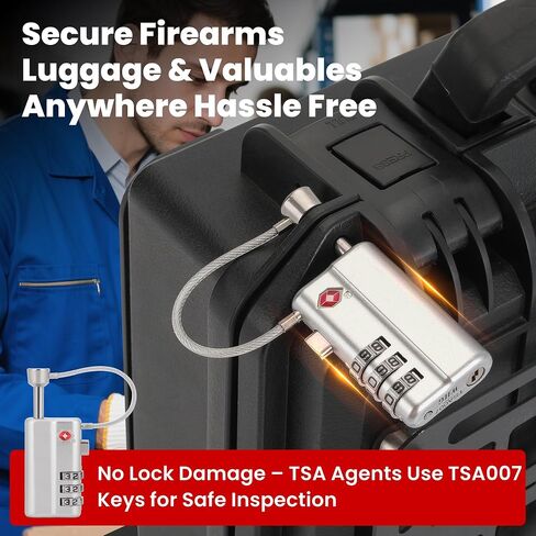 Professional Gun Case Lock TSA Approved – Heavy-Duty, Cut-Resistant & Child-Safe Security Padlock for Firearms, Pistols, Rifle Cases, and Travel Luggage in Saudi Arabia