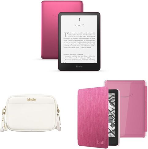 حزمة إصدار Amazon Kindle Paperwhite Signature Edition: تتضمن إصدار Amazon Kindle Paperwhite Signature سعة 32 جيجابايت | التوت المعدني، حقيبة حبال | الكثبان الرملية، حافظة خلفية شفافة | توت العُليق in Saudi Arabia