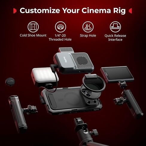 SMALLRIG Mobile Video Cage for iPhone 17 Pro, with Phone Case/TPU Soft Frame/T-Mount & 17mm Threaded Lens Backplate, Phone Video Rig for Videography Recording Vlog, Flagship Edition - 5542 in Saudi Arabia