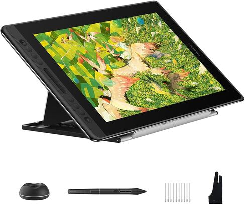 HUION Kamvas Pro 16 V2 Drawing Tablet with Screen 16K Levels PenTech 4.0 Battery-Free Pen, 15.6" Full-Laminated, Smart Touch Bar & 6 Keys Art Tablet Work with Windows, Mac and Linux in Saudi Arabia