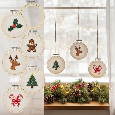 BigOtters 10PCS Embroidery Hoops, 6 Inch Adjustable Bamboo Circle Cross Stitch Hoop Ring Bulk Wholesale for Home Ornaments Art Craft Handy Sewing DIY Favor in Saudi Arabia
