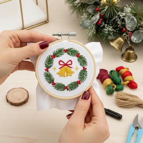 BigOtters 10PCS Embroidery Hoops, 6 Inch Adjustable Bamboo Circle Cross Stitch Hoop Ring Bulk Wholesale for Home Ornaments Art Craft Handy Sewing DIY Favor in Saudi Arabia