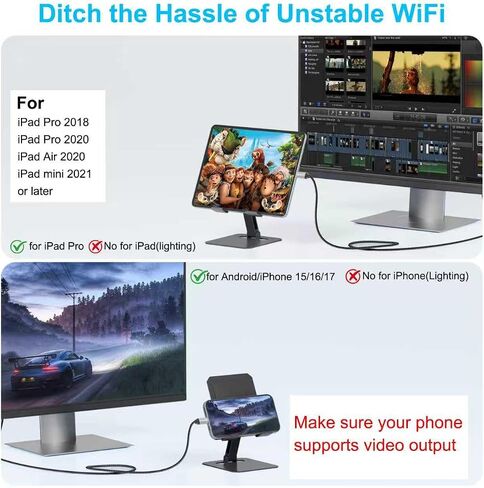 Reborn USB C to HDMI Cable (4K@60Hz) High-Speed 6FT USB Type C 3.1 to HDMI 2.0 Braided Cord [Thunderbolt 3/4/5 Compatible] for MacBook Pro/Air, Galaxy S9 to S25, iPhone 15/16/17, iPad Pro, Surface in Saudi Arabia