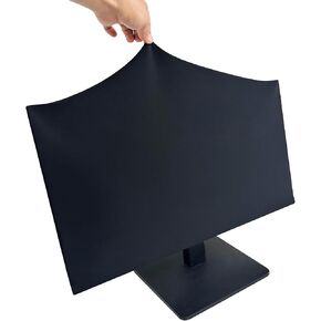 DEEP DEER Universal Monitor Dust Cover - Elastic Waterproof Fabric, Fits 19 21 22 23 27 Inch computer Screens, Dustproof, Water-Resistant, Pet Hair Protection, Elastic Cord , Sleek All-Black Design in Saudi Arabia