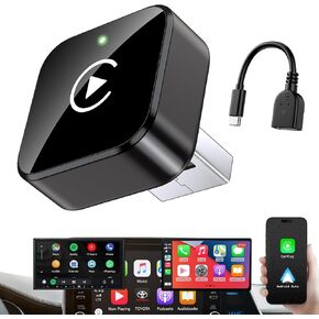 Wireless CarPlay Adapter 2025 Upgrade Mini Design, USB/USB-C Plug & Play Converts CarPlay to Wireless - Easy Use Fast Stable Connection Car Play for iPhone & Android in Kuwait