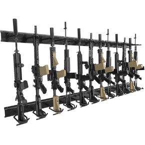 Upbci Heavy Duty Steel Gun Rack - Wall Mount, Adjustable 4/8/12 Slot Indoor Gun Racks, Securely Display Shotgun & Rifle in Kuwait