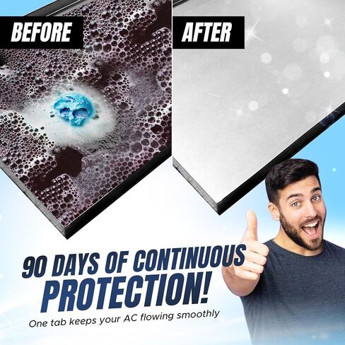 علامات تبويب وعاء التصريف من Air Pure - 140 قرصًا لمعالجة التدفق لمعالجة وعاء المكثفات HVAC والتيار المتردد | يمنع التدفق الزائد، وينظف خطوط الصرف، ويزيل الروائح in Kuwait