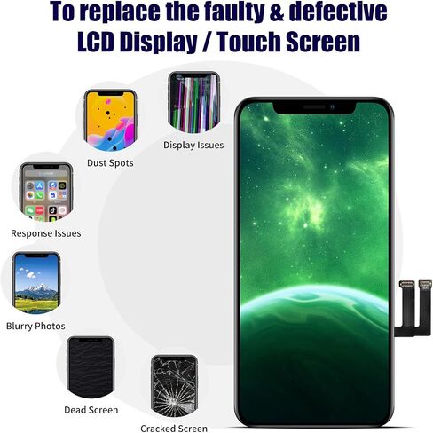 for iPhone XR Screen Replacement 6.1 Inch Black, MrR.OMW 3D Touch LCD FHD Display Digitizer Frame Assembly for A1984, A2105, A2106, A2108 with Repair Tools Kit in Kuwait