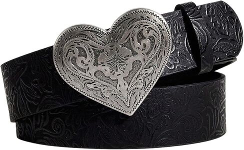 Women's Retro Vintage Metal Buckle Belt Faux Leather Western Cowgirl Waist Belts in Saudi Arabia