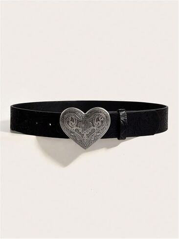 Women's Retro Vintage Metal Buckle Belt Faux Leather Western Cowgirl Waist Belts in Saudi Arabia