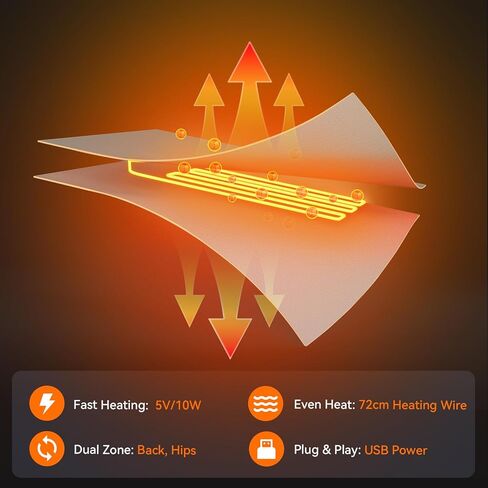 Heated Double Camping Chair, Heated Camping Chair with 3 Adjustable Temperatures and 4 Heating Zones,Portable Heated Chairs Outdoor Sports Support 650lbs（Battery Not Included） in Kuwait