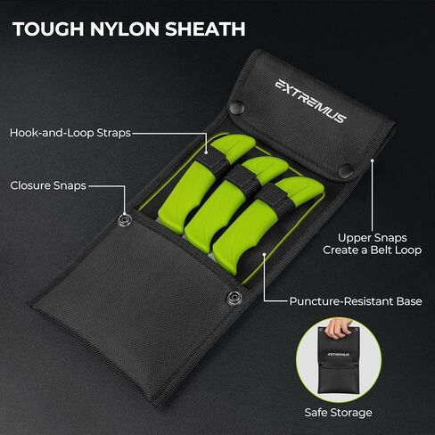 مجموعة سكاكين الصيد إكستريموس هارفيست إيدج - طقم خلع الملابس الميداني 4/8 قطعة مع سكين سلخ خطاف الأمعاء، وسكين التغطية ومنشار العظام للعبة الغزلان إلك الكبيرة، وهدايا الصيد للرجال in Kuwait