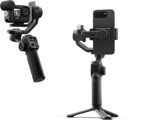 GoPro Fluid Pro AI 3-Axis Gimbal Stabilizer لكاميرات GoPro والهواتف الذكية، وتتبع الموضوع، والإضاءة، والتحكم في الكاميرا اللاسلكية، محمول، مدونات فيديو، دوران 360 درجة، شحن الجهاز in Saudi Arabia