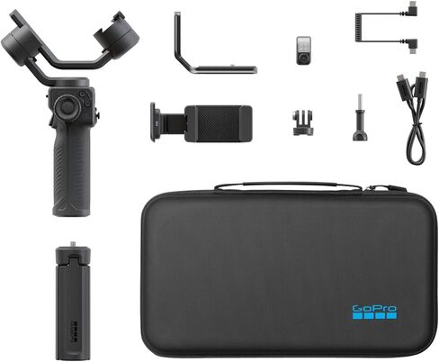 GoPro Fluid Pro AI 3-Axis Gimbal Stabilizer لكاميرات GoPro والهواتف الذكية، وتتبع الموضوع، والإضاءة، والتحكم في الكاميرا اللاسلكية، محمول، مدونات فيديو، دوران 360 درجة، شحن الجهاز in Saudi Arabia
