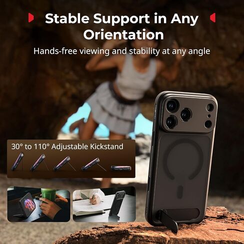 طقم حافظة هاتف SMALLRIG FilMov لهاتف iPhone 17 Pro، حافظة هاتف مغناطيسية مع مسند قابل للتعديل، لوحة خلفية للعدسة، دعم MagSafe، لمثبت الهاتف Gimbal، لـ DJI، لـ Insta360، أسود-5549 in Saudi Arabia