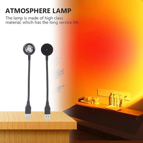 مصباح بروجيكتور RGB Sunset مع تأثير السديم - إضاءة محيطة تعمل بمنفذ USB لديكور غرفة النوم وتحسين الحالة المزاجية in Saudi Arabia