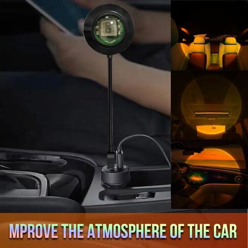 مصباح بروجيكتور RGB Sunset مع تأثير السديم - إضاءة محيطة تعمل بمنفذ USB لديكور غرفة النوم وتحسين الحالة المزاجية in Saudi Arabia