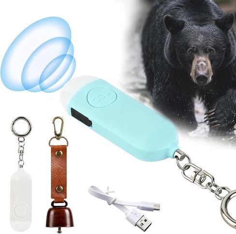 Rechargeable Electronic Air Bear Horn with 130dB Loud Alarm & LED Strobe Light – Ultra-Lightweight Personal Safety Horn for Dogs .Hiking, Camping, Wildlife Protection ,Bear-Protection（Blue） Loxnzify in Saudi Arabia