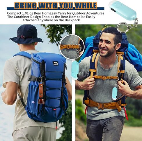 Rechargeable Electronic Air Bear Horn with 130dB Loud Alarm & LED Strobe Light – Ultra-Lightweight Personal Safety Horn for Dogs .Hiking, Camping, Wildlife Protection ,Bear-Protection（Blue） Loxnzify in Saudi Arabia