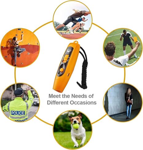 Rechargeable Bear Horn to Scare Bears, 125dB Electronic Air Horn with LED Flashlight & Compass & Thermometer, Electronic Whistle Bear Bells for Safety Hiking Camping Emergency Self Defense in Kuwait