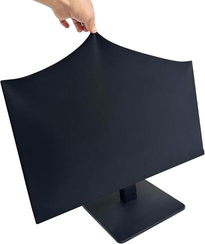 DEEP DEER Universal Monitor Dust Cover - Elastic Waterproof Fabric, Fits 19 21 22 23 27 Inch computer Screens, Dustproof, Water-Resistant, Pet Hair Protection, Elastic Cord , Sleek All-Black Design in Saudi Arabia