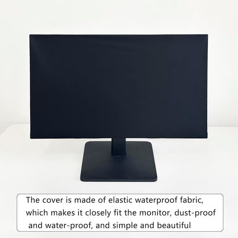 DEEP DEER Universal Monitor Dust Cover - Elastic Waterproof Fabric, Fits 19 21 22 23 27 Inch computer Screens, Dustproof, Water-Resistant, Pet Hair Protection, Elastic Cord , Sleek All-Black Design in Saudi Arabia