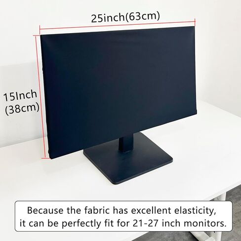 DEEP DEER Universal Monitor Dust Cover - Elastic Waterproof Fabric, Fits 19 21 22 23 27 Inch computer Screens, Dustproof, Water-Resistant, Pet Hair Protection, Elastic Cord , Sleek All-Black Design in Saudi Arabia