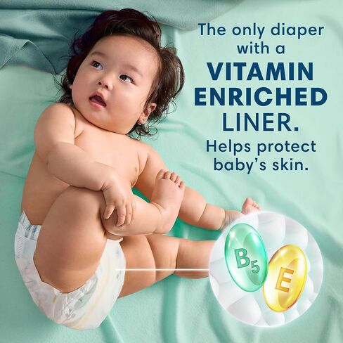 Pampers Pure Baby Diapers, Size 1 (8-14 lbs), 82, Up to 100% Leakproof, Premium Hypoallergenic Soft Diapers in Saudi Arabia