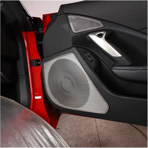 Car Door Audio Speaker Cover Decoration Loudspeaker Frame Fit For Chevy Fit For Corvette C7 2014-2019 Interior Accessories(2-PCS) in Saudi Arabia