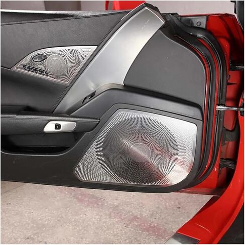 Car Door Audio Speaker Cover Decoration Loudspeaker Frame Fit For Chevy Fit For Corvette C7 2014-2019 Interior Accessories(2-PCS) in Saudi Arabia