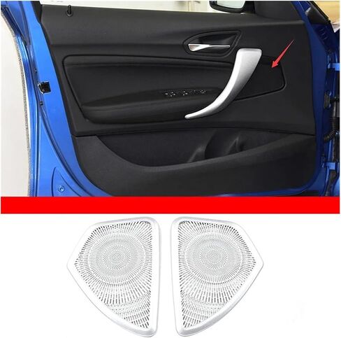 صالح لل BMW 1 سلسلة 2 F20 F21 F22 F23 2012-2019 الفولاذ المقاوم للصدأ الفضة باب السيارة المتكلم شبكة غطاء ملصق الملحقات in Kuwait