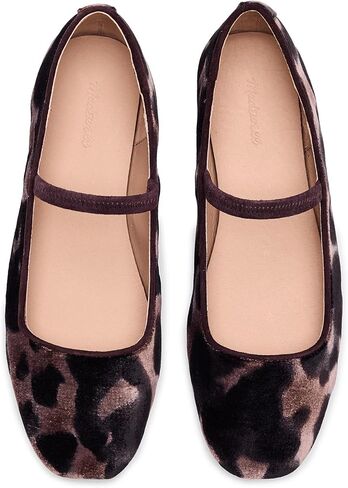 Madewell womens Greta Elastic Mary Jane - Leopard Velvet in Saudi Arabia