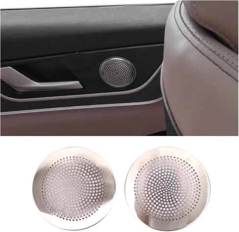 Vtear Styling Car Door Speaker Horn Cover Proof Sticker Front Rear Panel Interior Modification Fit For Chery Tiggo 9 2024 2025(Silver) in Saudi Arabia