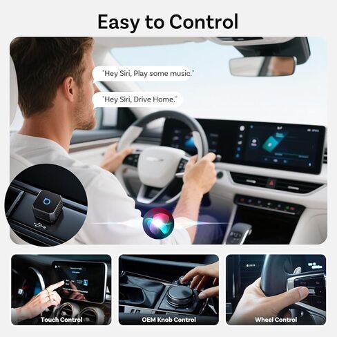 OTTOCAST Mini 3.0 (Pot) 2025 2 في 1 محول CarPlay/Android التلقائي، 5 جيجا هرتز WiFi، اتصال تلقائي لسيارات 2016+ in Kuwait